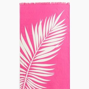 Hot Pink Palm Print Beach Towel - Unbranded